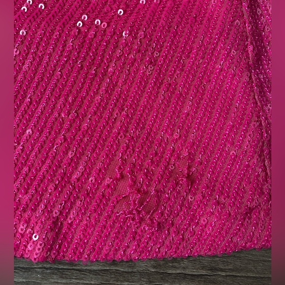 Windsor Women’s Fuchsia Sequin One Shoulder Promo Dress Size 6 - Picture 8 of 10